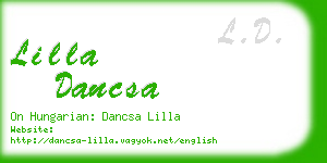 lilla dancsa business card